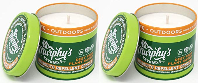Murphy's Naturals New Mosquito Repellent Candle | Outdoor Citronella Candle Perfect for Patio, Yard and Garden | Ingredients Include Peppermint, Lemongrass, Soy and Beeswax | 9oz (2-Pack)