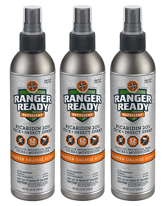 Ranger Ready Repellents Picaridin 20% Tick + Insect Repellent Spray Expedition Pack | Ranger Orange Scent | 3X 235ml/8.0oz