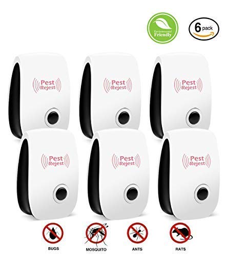 Xapper 2018 Ultrasonic Pest Repeller Plug in Pest Control, Electronic Plug-in Repellent Ant, Insect, Rodent, Spider, Mosquito, Mouse, Rats, Roaches, Fleas, Flies, Humans Pets Safe (6 Packs)
