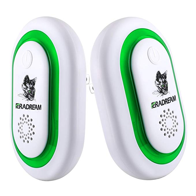 Eradream Ultrasonic Pest Repeller [2018 Newest] Electronic Electromagnetic Simulation Wave Pest Control Repellent Plug in Pest Reject for Mice, Mosquitoes, Spiders, Ants, Cockroaches (Green)