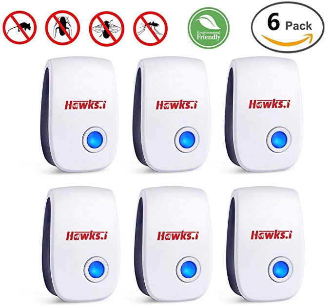 Hawks.i [2018 NEW Ultrasonic Pest Repeller Electronic Mouse Repellent & Mosquito Repellent Plug in Pest Control - Bug Repellent for Mice,Bug,Rat,Flea,Roach,Ant,Fly No Harm To Human And Pets