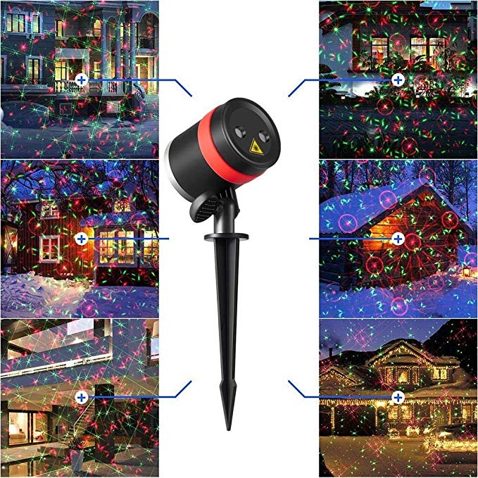Anxingo Laser Lights Landscape Outdoor Waterproof Laser Lamp for Outdoor Garden/Yard/Wall Party KTV Wedding Night Club Christmas Halloween DAY with Remote Control Decoration Green & Red Color
