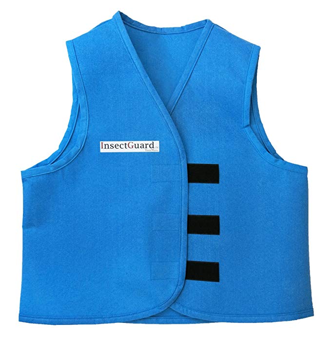 InsectGuard – Permethrin Treated Insect Repellent Vest Effective Against Tick, Mosquitoes, Flies and More (Blue) Large/XtraLarge